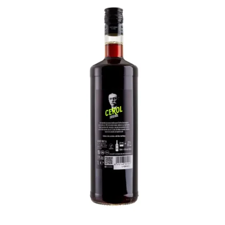 Parte trasera botella café licor Cerol