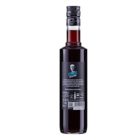 Parte trasera botella café licor descafeinado Cerol