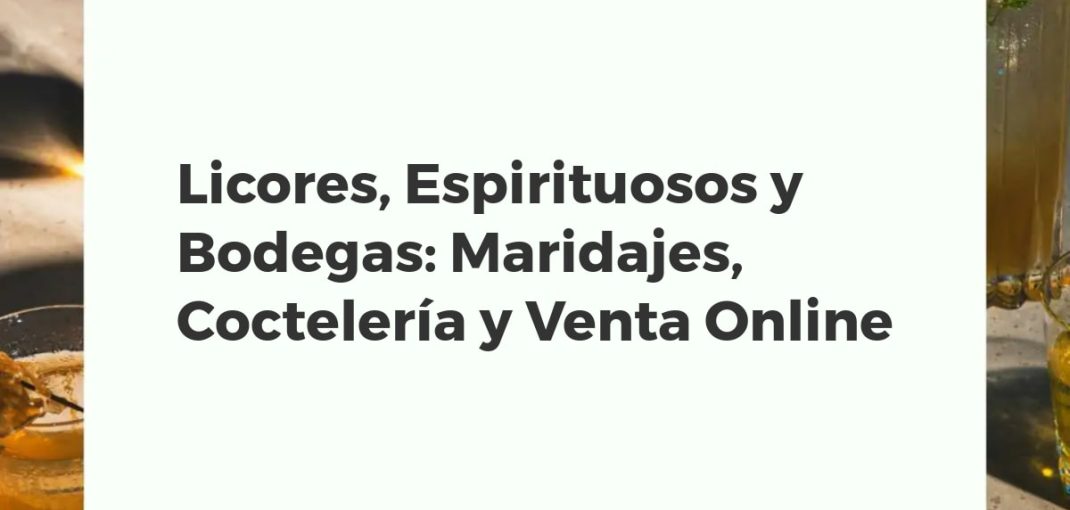 Variedad de licores, vinos y copas, con ingredientes de coctelería y un ordenador para venta online