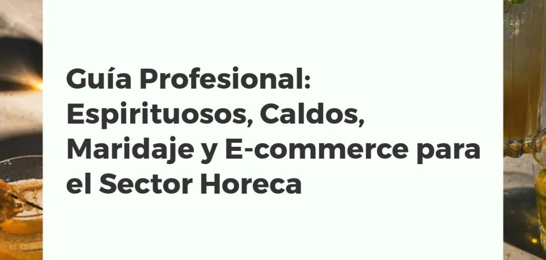 Mesa de restaurante con bebidas, comida y tablet mostrando e-commerce Horeca para profesionales.