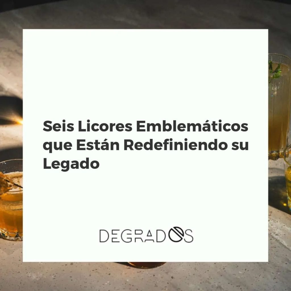 Seis botellas de licores emblemáticos con diseños modernos y clásicos, simbolizando la innovación en bebidas espirituosas para profesionales B2B.